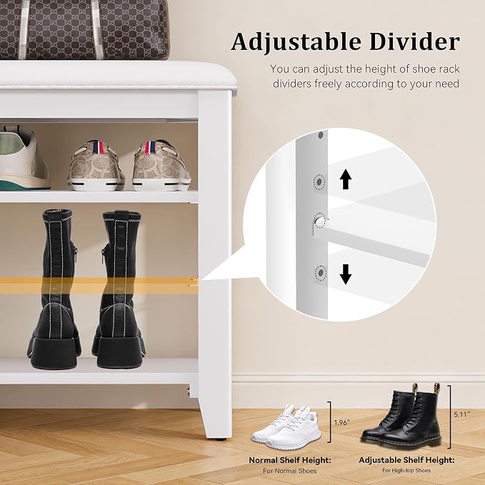 Taitiy Entryway Shoe Storage Bench, Shoe Organizer Bench - Image 8