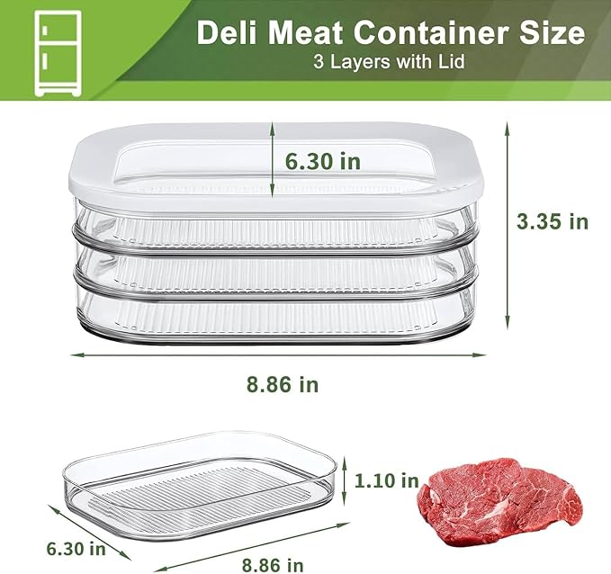 Deli Meat Container for Fridge, Stackable Food Storage Boxes - Image 5