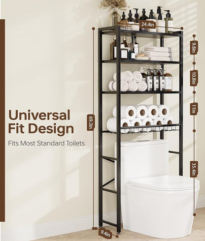 4-Tier Over-the-Toilet Storage Rack - Image 2