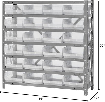 Quantum Storage Systems 1239-107CL Solid Heavy Duty 7 Shelves 24 Economy Clear - Image 2