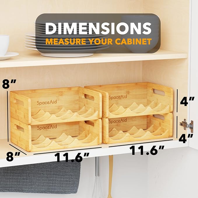 SpaceAid Bamboo Water Bottle Organizer - Image 3