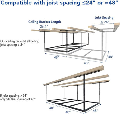 FLEXIMOUNTS 4x8 Overhead Garage Storage Rack without Decking, Storage - Image 6