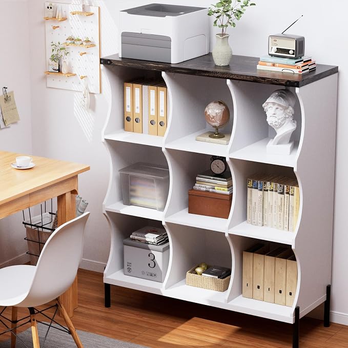 9 Cube Storage Shelf Organizer, Low Book Shelf Bookcase Entryway Table - Image 5