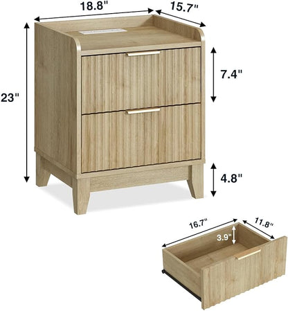 Wnutrees Fluted Nightstand - Image 3