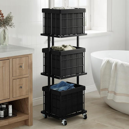 120L Vertical Rolling Laundry Hamper - Image 7