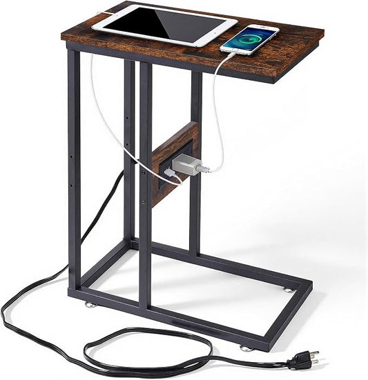 VECELO C Shaped End Side Table by VECELO