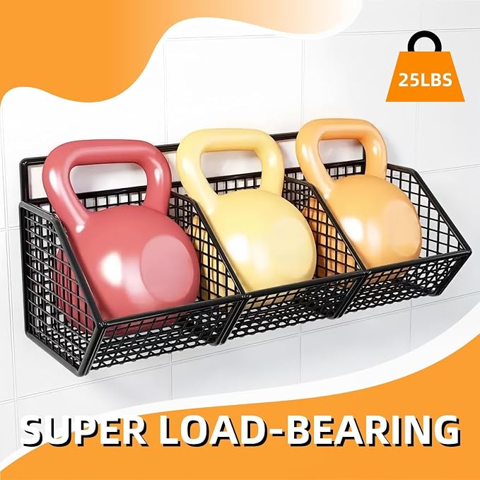 Hanging Wire Fruit Basket with Adhesive Hooks, Hanging Fruit Baskets - Image 5