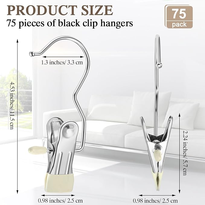 Yinder Boot Hangers Clips Laundry Hooks Hanging Stainless Steel Clothes Pins - Image 2