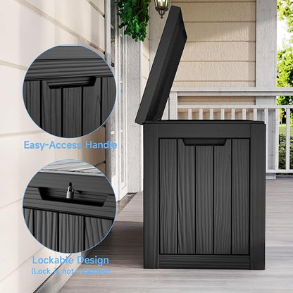 Vixzen 55 Gallon Deck Boxes Outdoor Waterproof, Lockable Resin Storage Box - Image 4