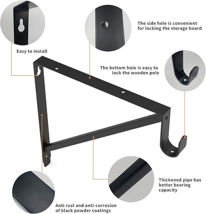 Heavy Duty Closet Rod & Shelf Brackets Clothes Hanger Pole Support Bracket - Image 4