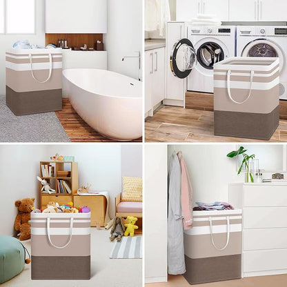 HomeHacks 2-Pack Large Laundry Basket, Waterproof, Freestanding Laundry Hamper - Image 6