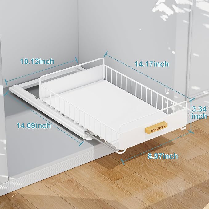 Under Sink Organizer, 2 Pack Pull Out Kitchen Cabinet Organizer, Mute Slide-Out - Image 6