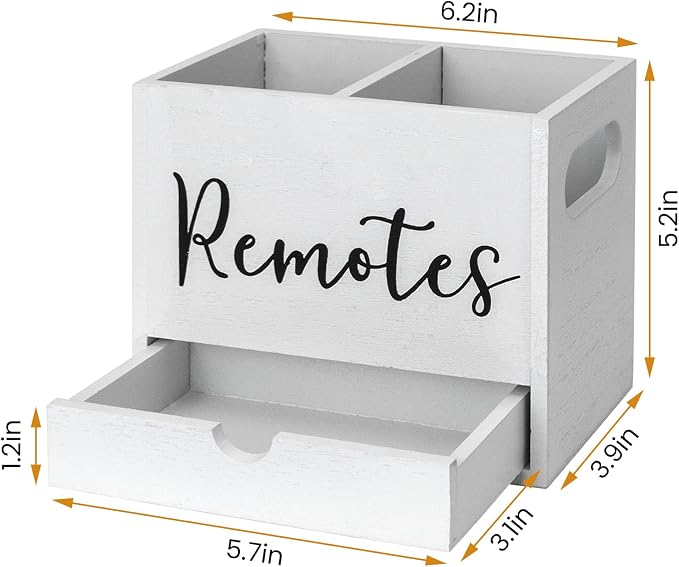 Remote Control Holder, 2 Slot Wooden TV Remote Holder - Image 3