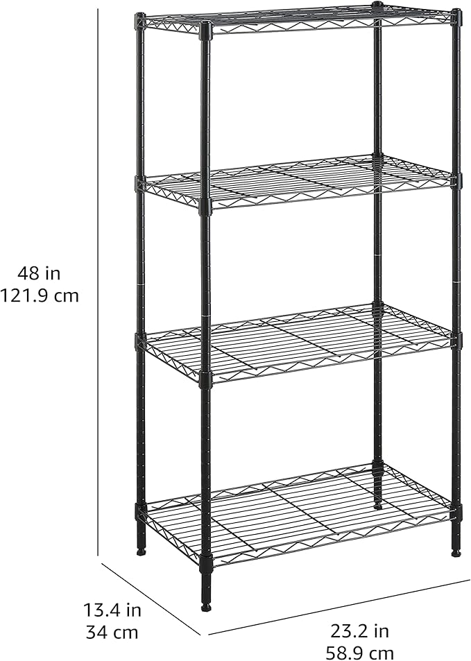 Amazon Basics 4-Shelf Steel Wire Storage Rack, Adjustable, Easy Assembly - Image 8