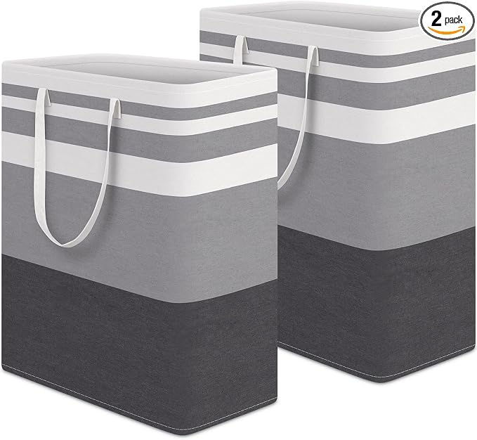 HomeHacks 2-Pack Large Laundry Basket, Waterproof, Freestanding Laundry Hamper by HomeHacks
