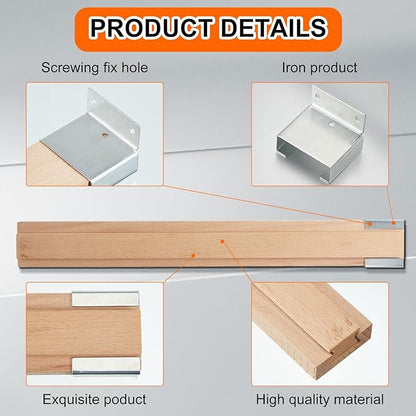 Maitys 2 Pcs Wood Drawer Slides Bottom Mount Classic 22 Inches Center Guide - Image 2