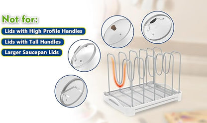 EVERIE Adjustable Bakeware Organizer Pot Lid Holder Rack - Image 5
