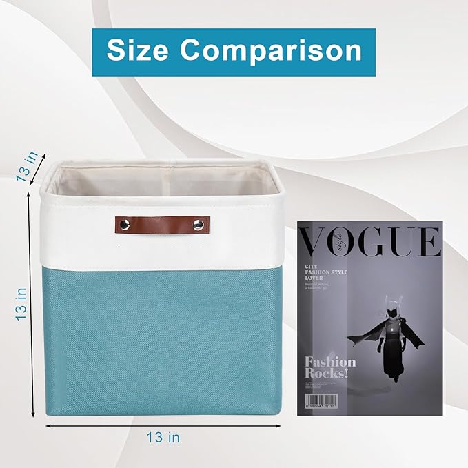 13x13 Cube Storage Bins, Collapsible Fabric Storage Box, 4 Pack Closet Baskets - Image 3