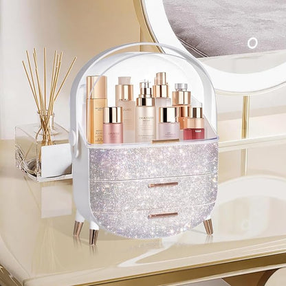 MASSY Egg Shape Makeup Storage Box, Countertop Portable Vanity Cosmetics - Image 4