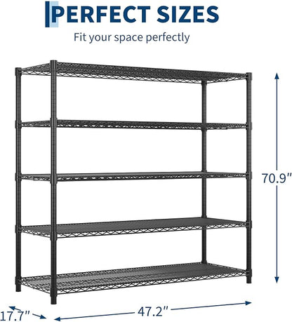 Garvee 5-Tier Wire Shelving 3200LBS Heavy Duty Storage Shelves Garage Rack | - Image 3
