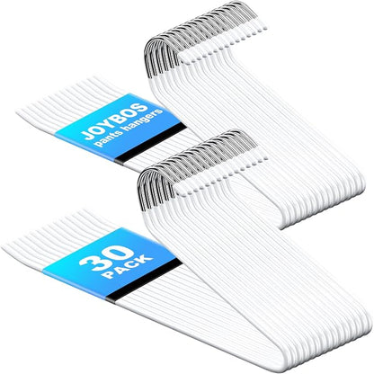 JOYBOS 30 Pack Pants Hangers Space Saving, Open Ended Hangers by JOYBOS