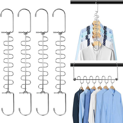 KLEVERISE 12 Pack Metal Space Saving Hangers, Stainless Steel Hangers, Magic by Chicwe