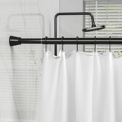 Shower Curtain Rod Black Tension Rod 45 to 77 Inch 2PCS Spring Curtain Rod - Image 6