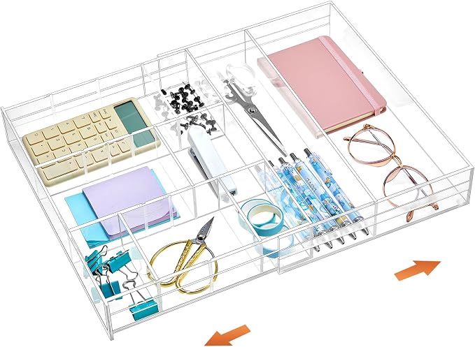 Acrylic Drawer Organizer Clear Desk Drawer Organizer Trays by Briwooody