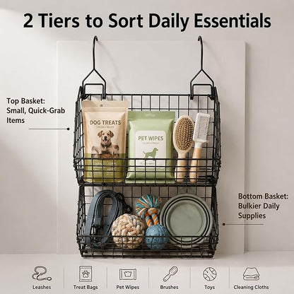 2-Tier Dog Storage Organizer, Metal Hanging Closet Organizer - Image 2