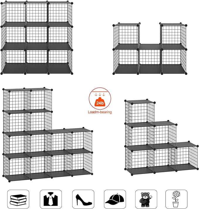 HUBSON Wire Cube Storage Organizer, Book/Toy/Craft/Potted Plants and petCloset - Image 4