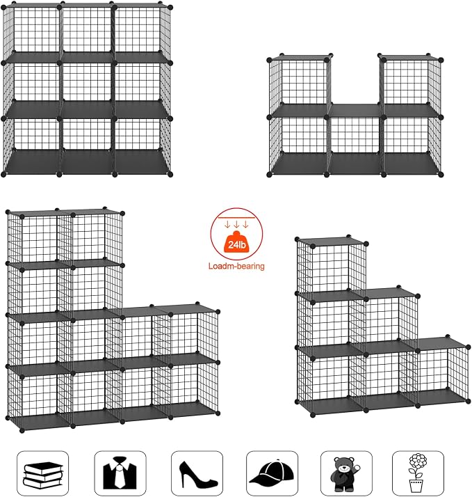 HUBSON Wire Cube Storage Organizer, Book/Toy/Craft/Potted Plants and petCloset - Image 4