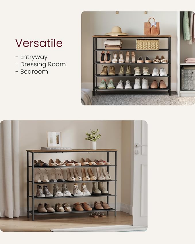 VASAGLE Shoe Rack, 5-Tier Shoe Storage Organizer - Image 9