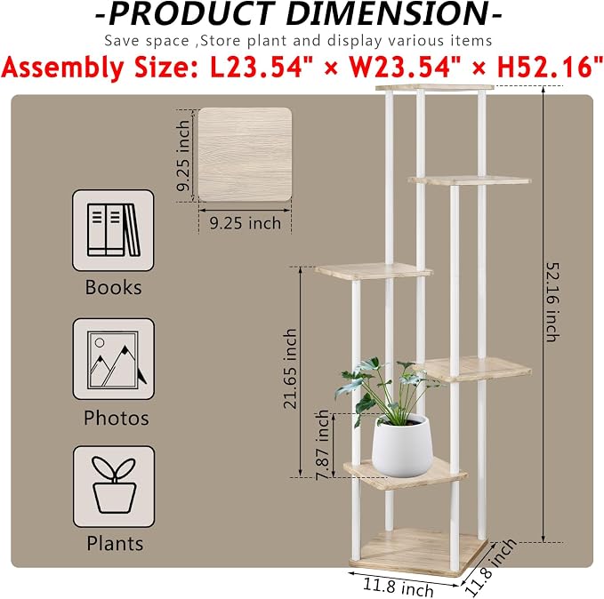 AZERPIAN Plant Stand 6 Tier Indoor Metal Flower Shelf - Image 4