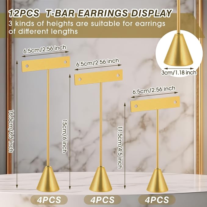 Marsui 12 Pcs Earring Display Set Earring T Bar Display Earring Holders - Image 2