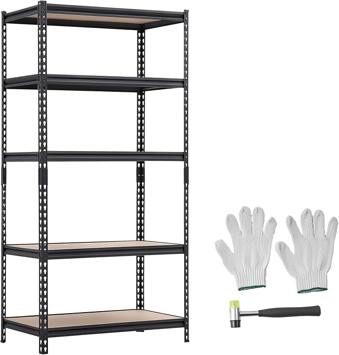 VEVOR Storage Shelves, 5-Tier Adjustable, 2000 lbs Capacity, Heavy Duty Garage - Image 9