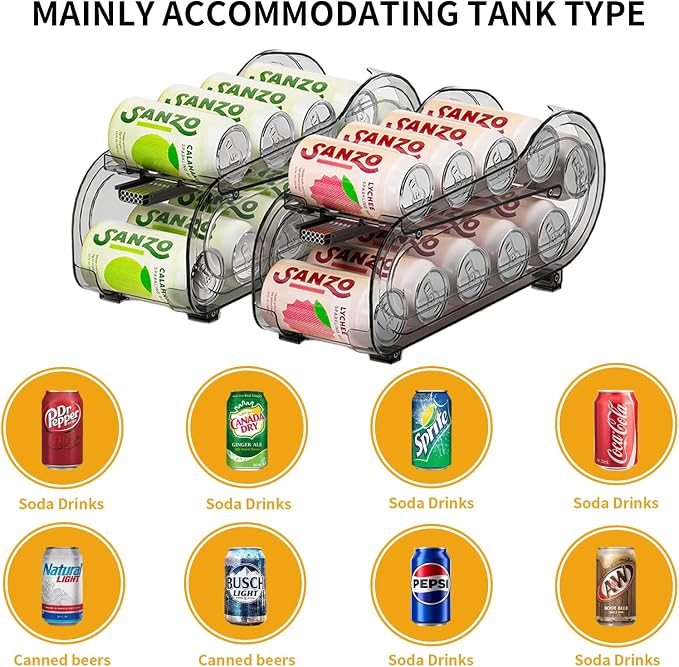 Drink Organizer for Fridge, Soda Can Organizer Dispenser for Refrigerator - Image 6