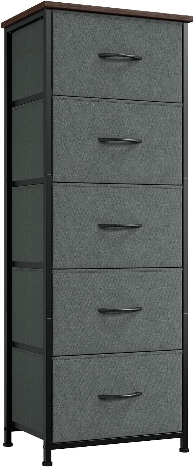 Somdot Tall Dresser for Bedroom, 5 Drawer Storage Cabinet, Charcoal Grey | by Somdot