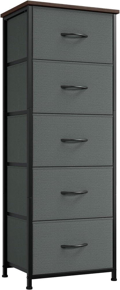 Somdot Tall Dresser for Bedroom, 5 Drawer Storage Cabinet, Charcoal Grey | by Somdot