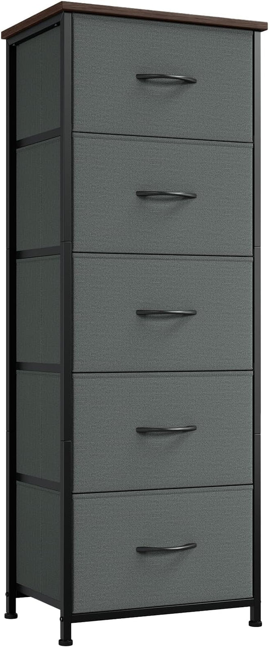 Somdot Tall Dresser for Bedroom, 5 Drawer Storage Cabinet, Charcoal Grey | by Somdot