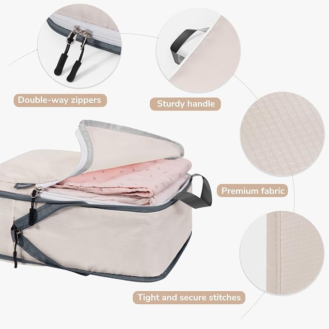 CherryNow Compression Packing Cubes, 7 Set Packing Cubes - Image 4