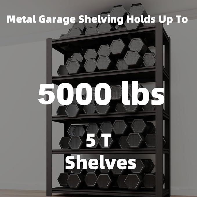 5-Tier 55" W x 24" D x 84" H Garage Shelving 5000LBS Storage Shelves Heavy Duty - Image 4