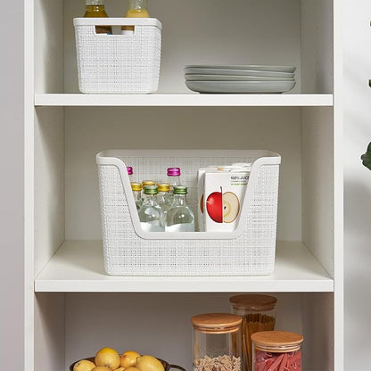 Curver Set of 4 Large 18L Easy Access Jute Decorative Plastic Organization and - Image 5