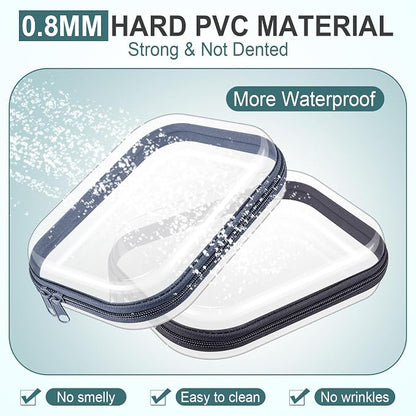 Sanwuta 6 Pcs Clear Hard Zipper Case Hard Plastic Zipper Pouches Transparent - Image 4