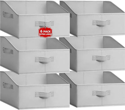 Extra Large Closet Organizers Bins 6 Pack by Criusia