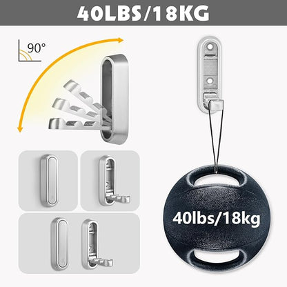 Foldable Wall Hook, 4 Pack, Screw Mounted, Heavy Duty Coat Hooks | 90° Foldable - Image 5