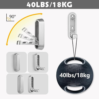 Folding Wall Hooks, 6 Pack, Zinc Alloy, Heavy Duty Coat Hooks | 90° Foldable - Image 5