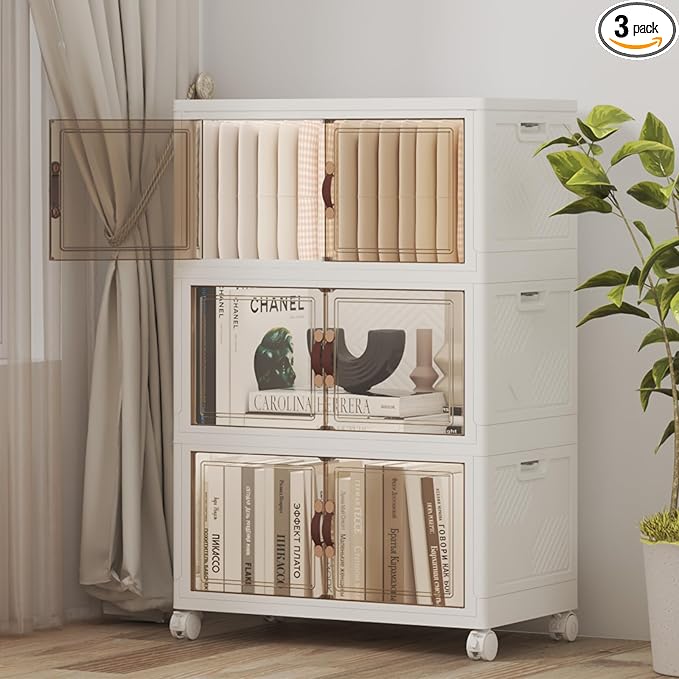 Stackable Storage Bins with Lids, 156QT Closet Organizers and Storage Cabinet by UAMFURIDirect