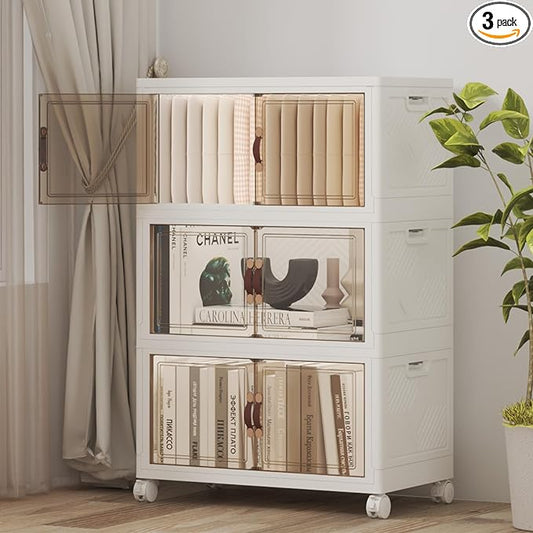 Stackable Storage Bins with Lids, 156QT Closet Organizers and Storage Cabinet by UAMFURIDirect
