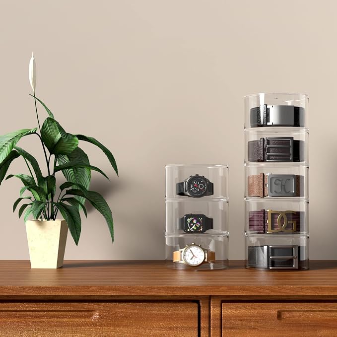 NIUBEE Belt Organizer, Acrylic 4 Layers Belt Case Storage Holder and Display - Image 5