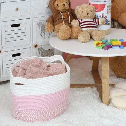 Sea Team Oval Large Cotton Rope Woven Storage Basket - Image 3